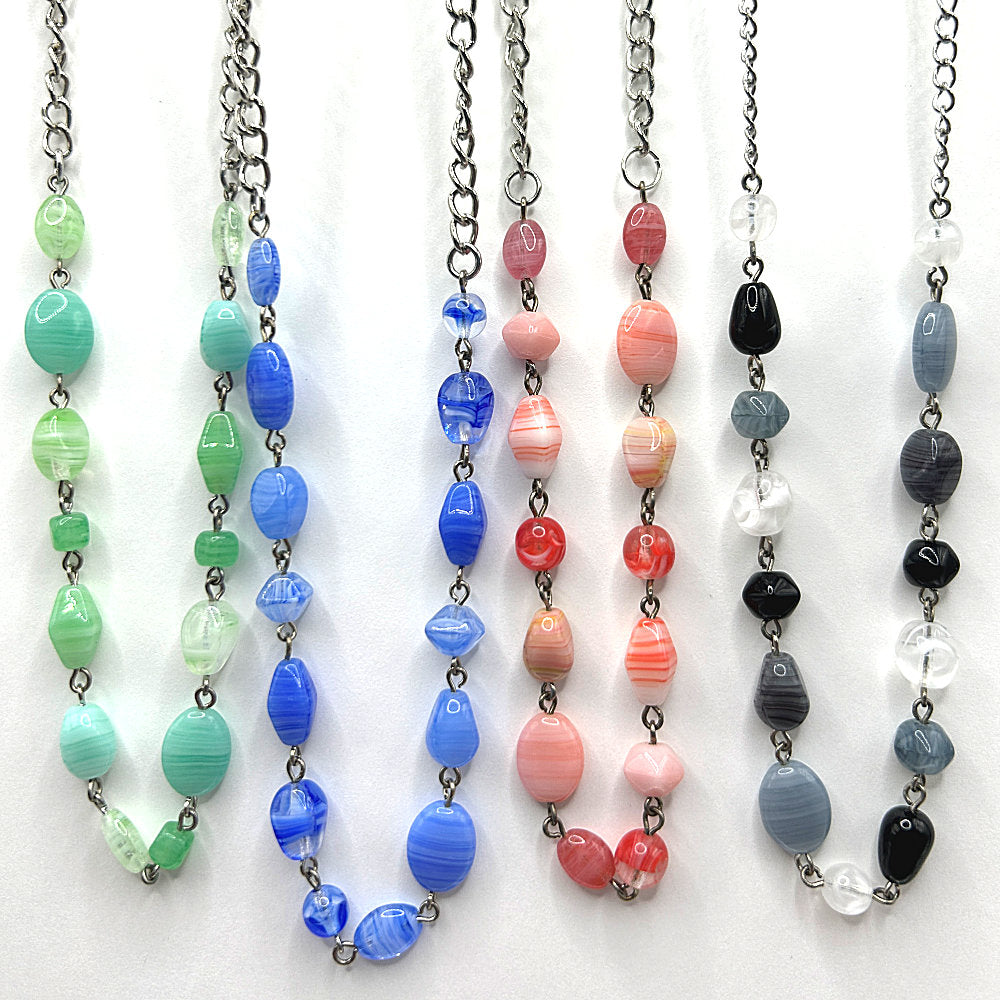 Czech Glass Pebble Necklace