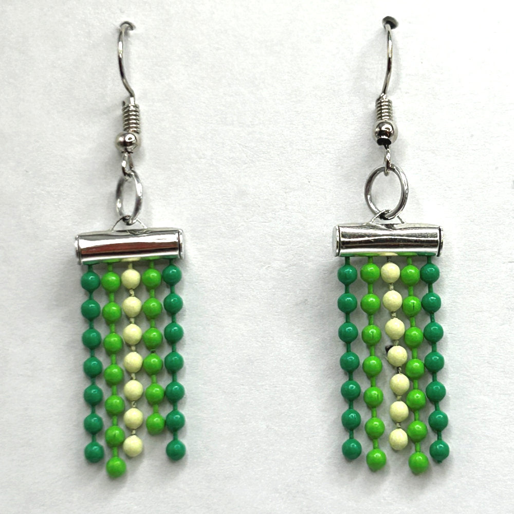 Green Ball Chain Earrings