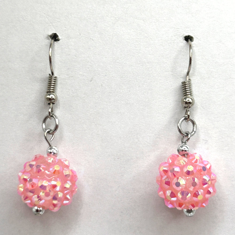 Pink Disco Ball Earrings