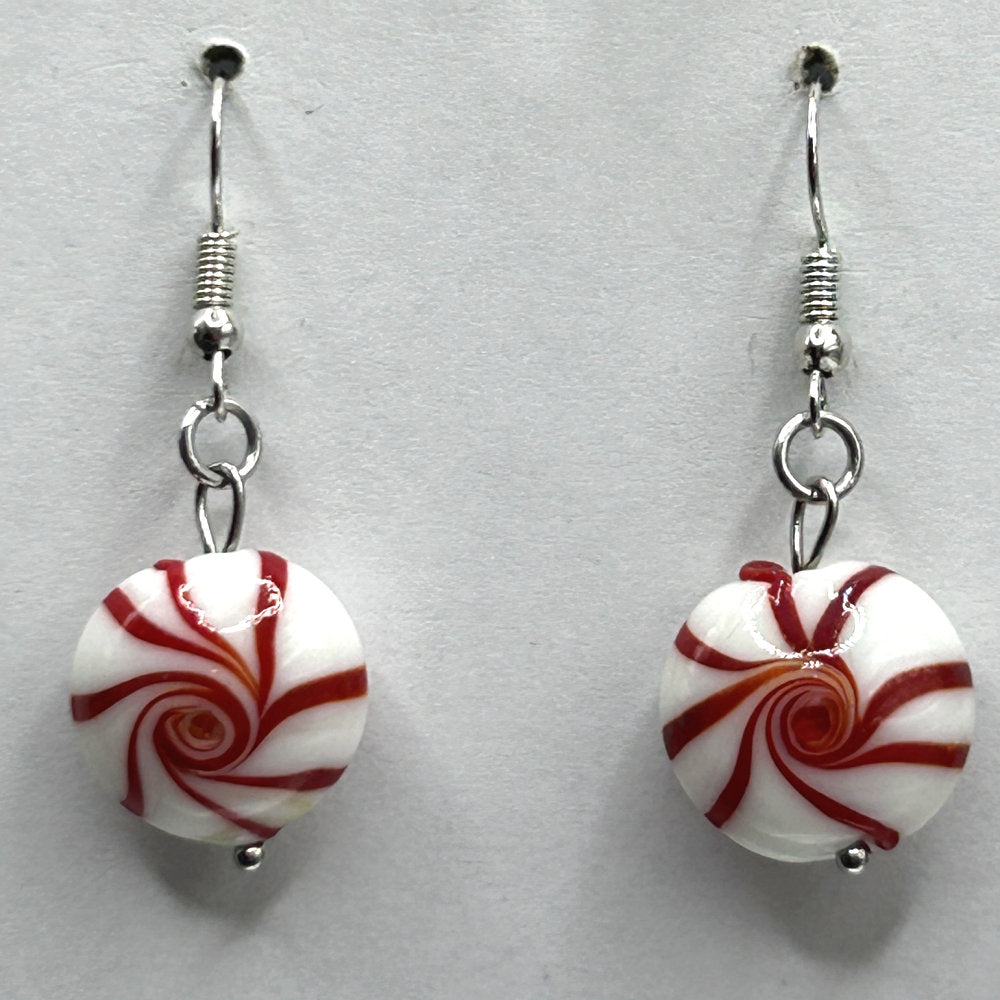 Swirly Peppermint Earrings (Heavy)