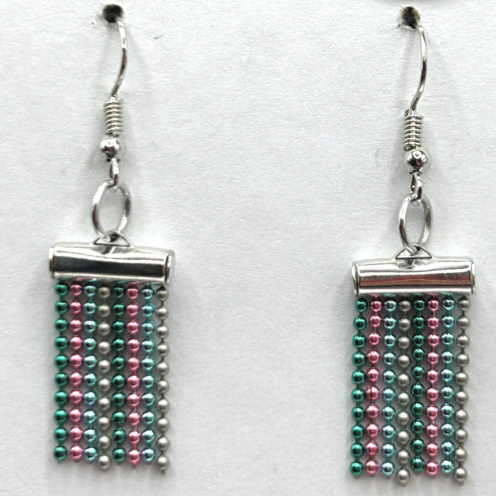 Multicolor Pastel Ball-Chain Earrings