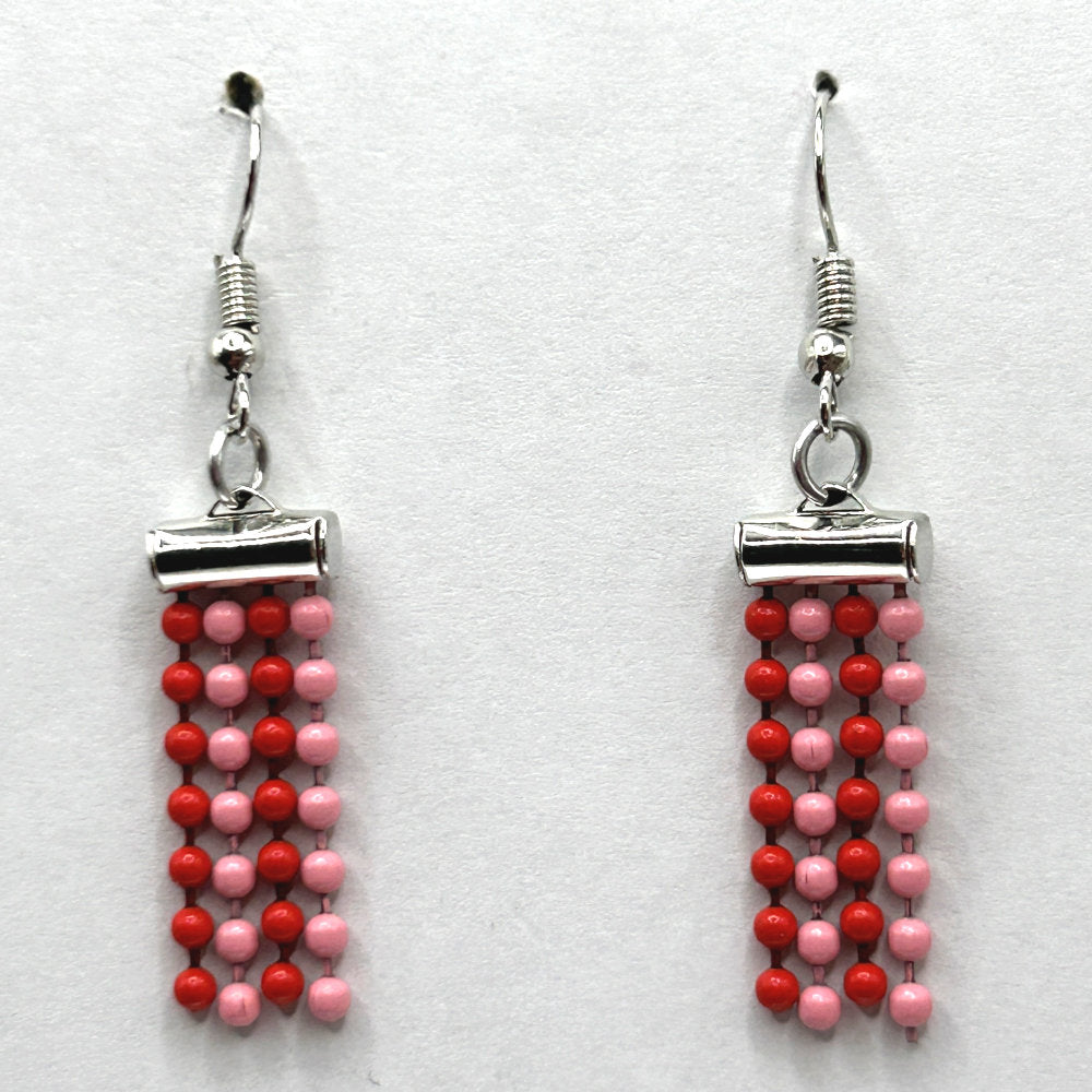 Multi-Pink Ball Chain Earrings