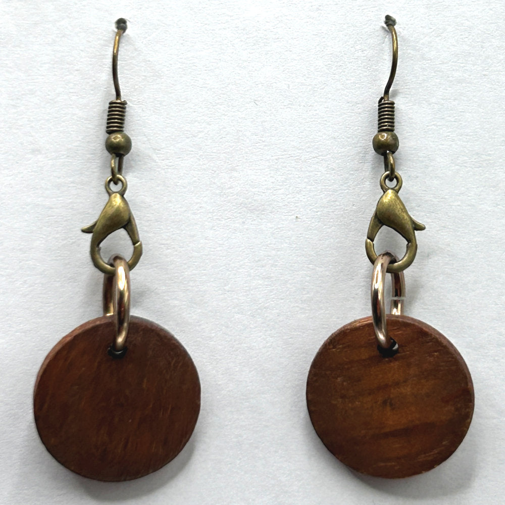 Wooden Disc Earrings