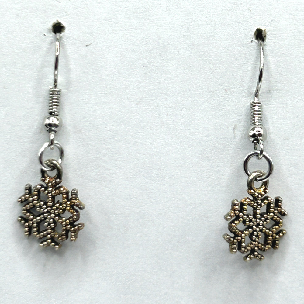 Tiny Ornate Snowflake Earrings