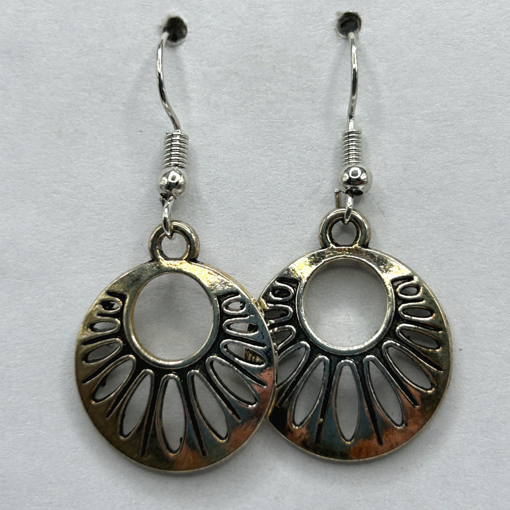 Offset Cutout Circle Earrings