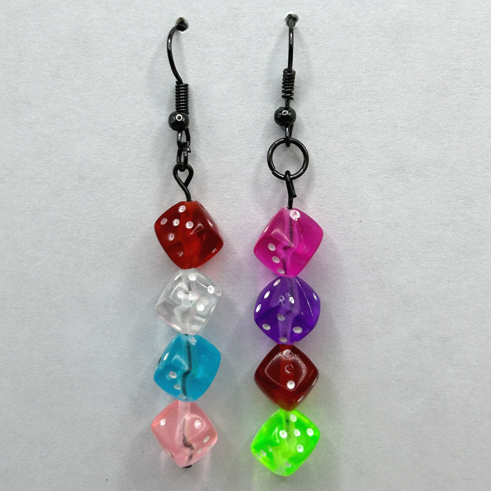 Multicolor Quad Dice Earrings