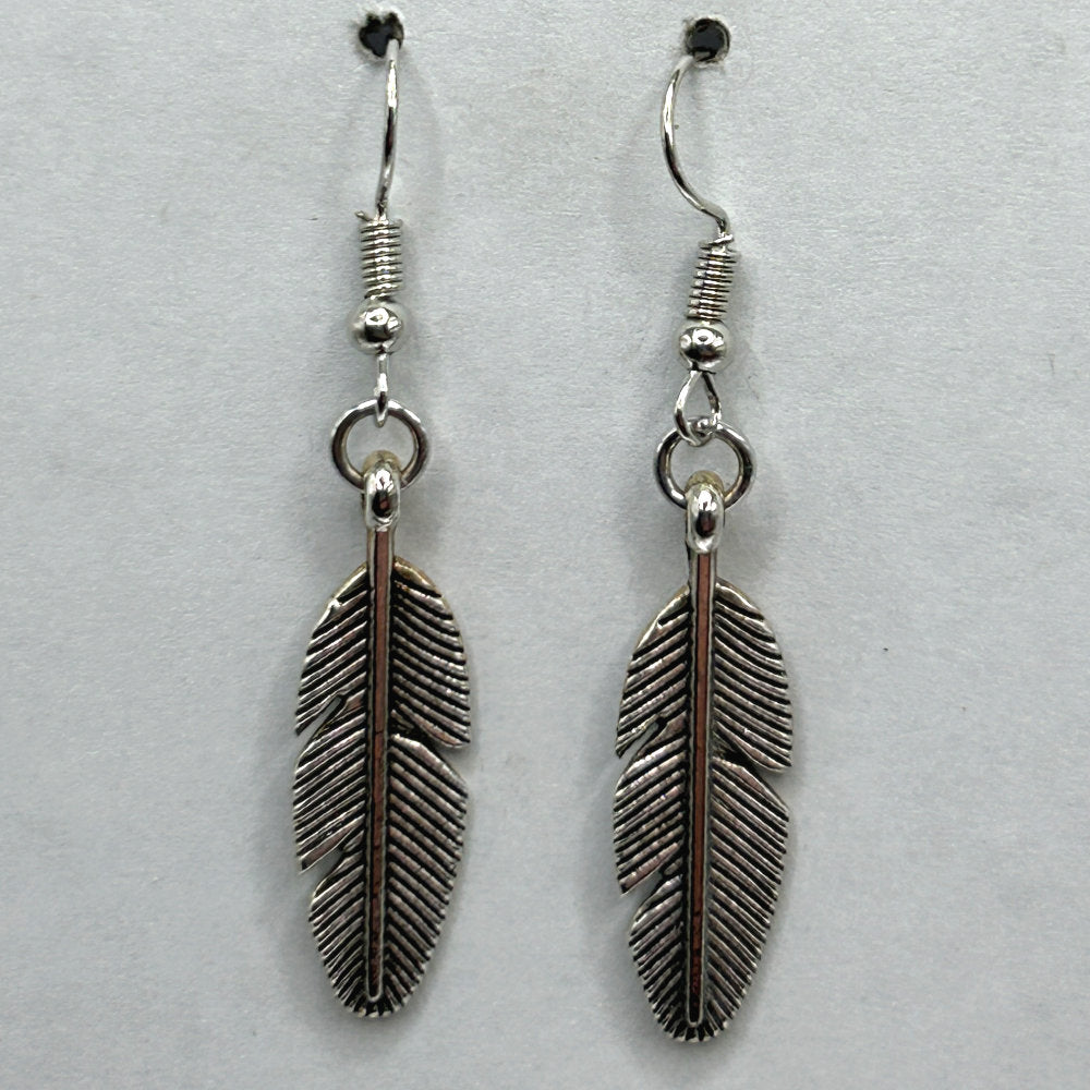 Metal Feather Earrings