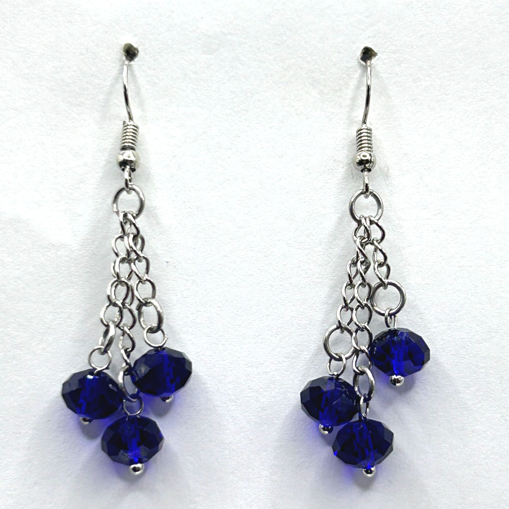 Royal Blue Crystal Drop Earrings