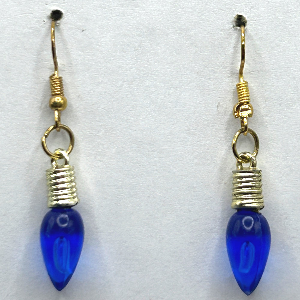 Small Faux Light Earrings - Blue