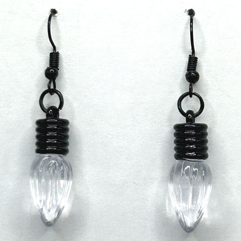 Faux Light Earrings - White/Clear