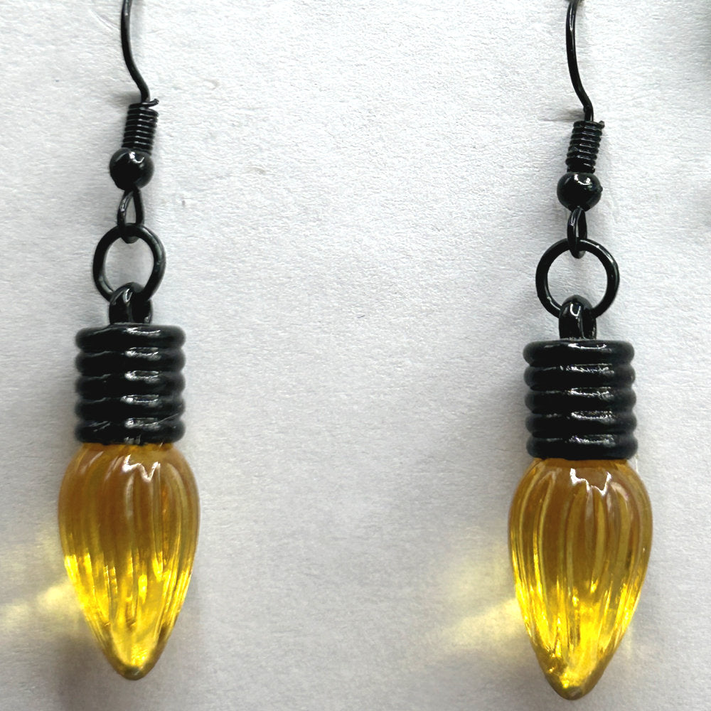 Faux Light Earrings - Yellow