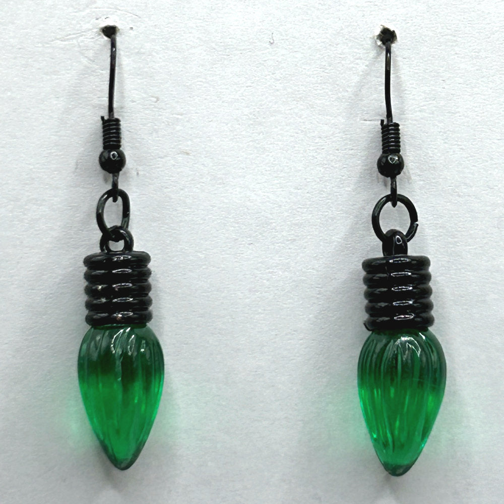 Faux Light Earrings - Green