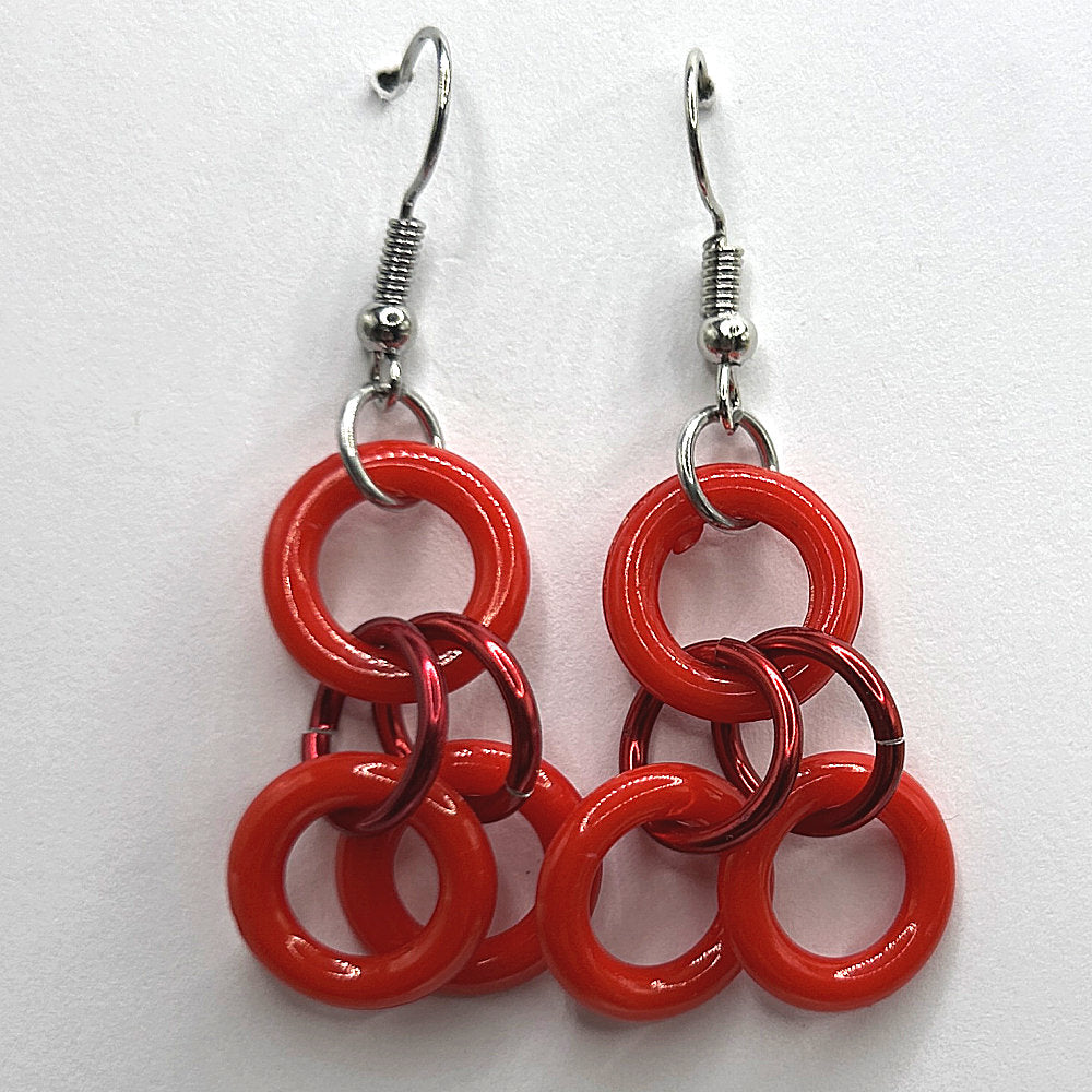 Red Shaggy Loops Earrings