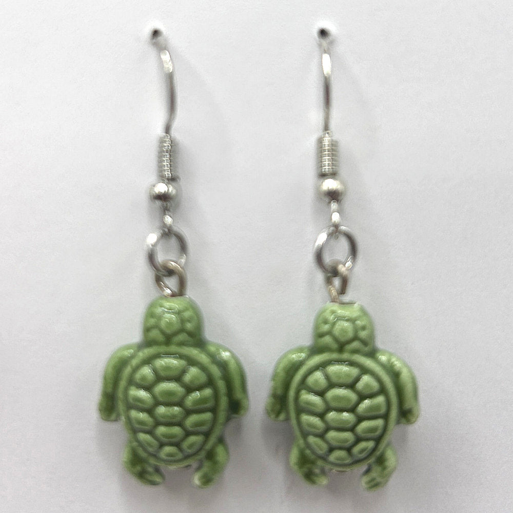 Green Turtle Earrings