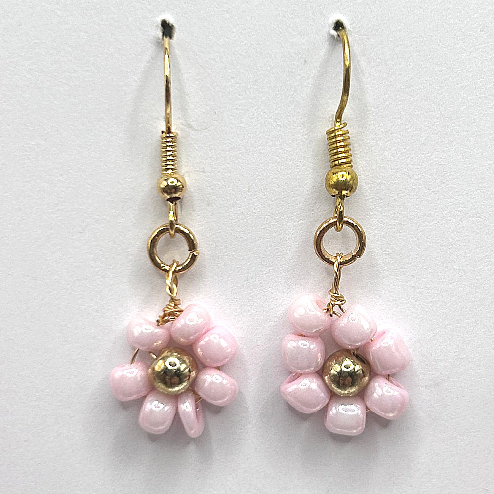 Light Pink Seed Bead Earrings