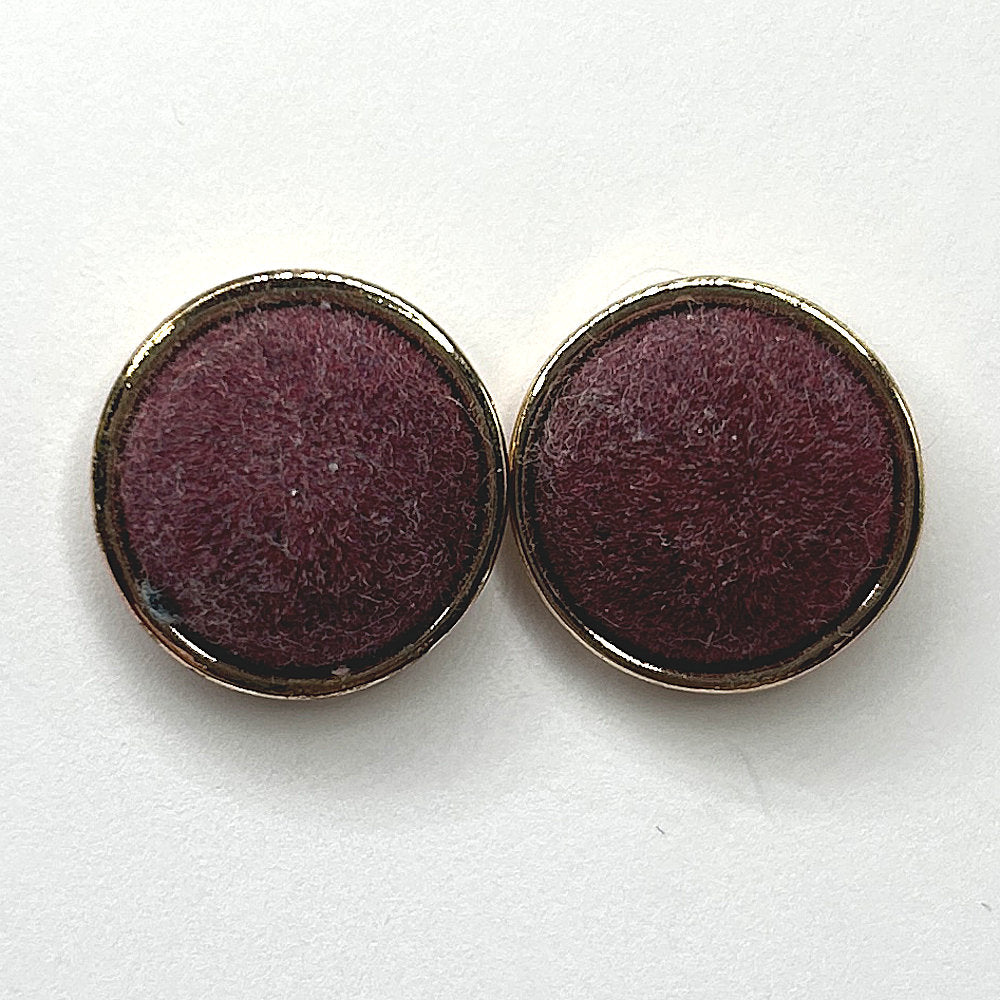 Velvety Purple Button Earrings (Post)