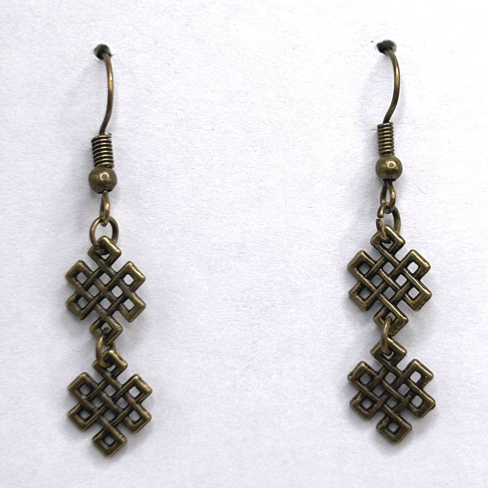 Double Small Bronze Celtic Knot Earrings