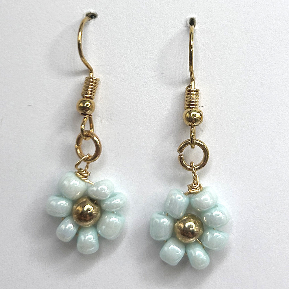 Pale Blue Seed Bead Earrings