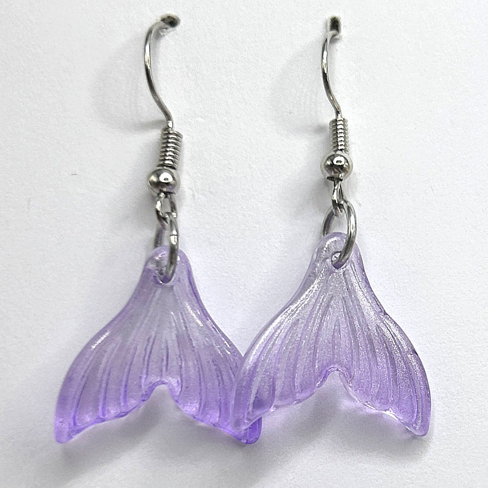 Purple Mermaid Tail Earrings