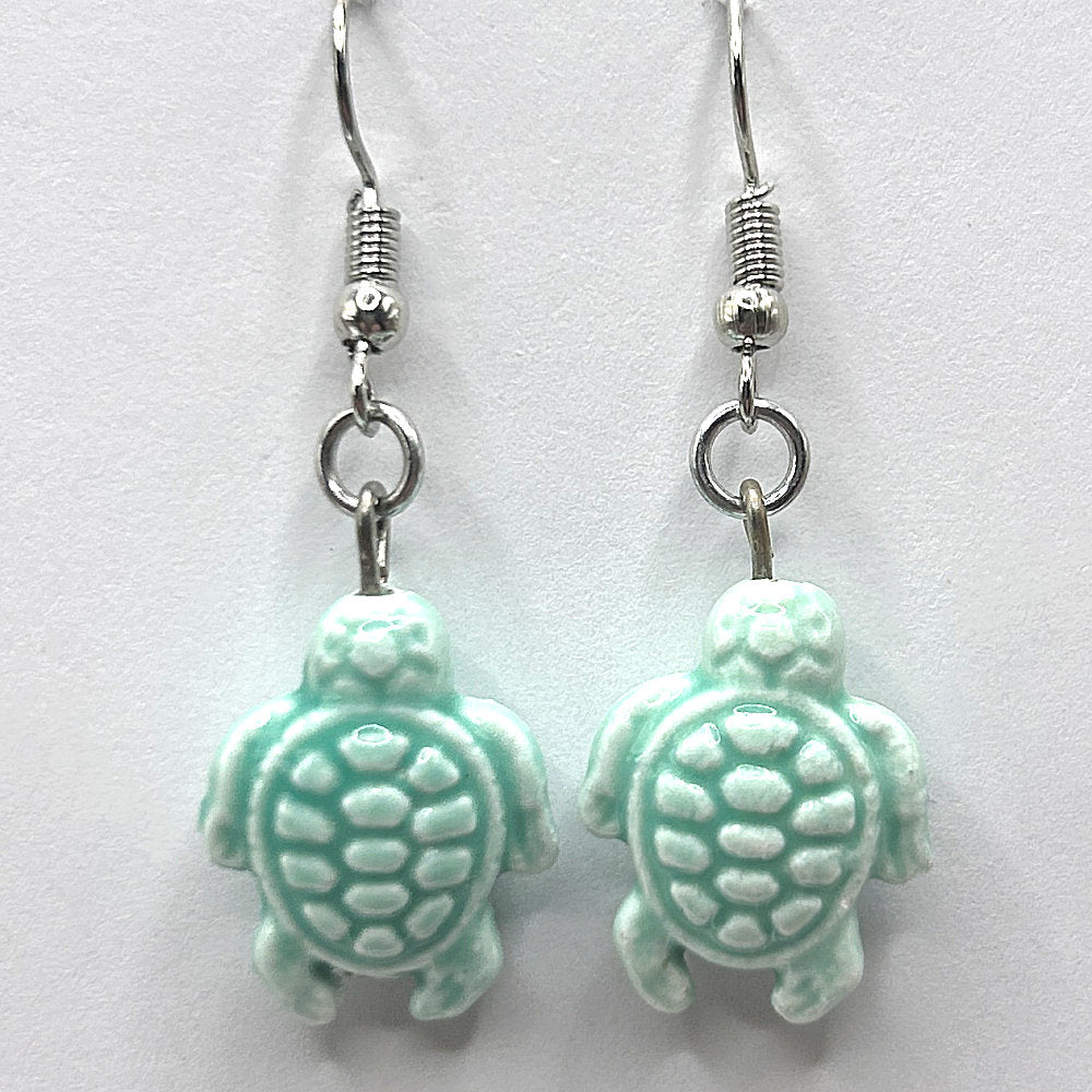 Mint Turtle Earrings