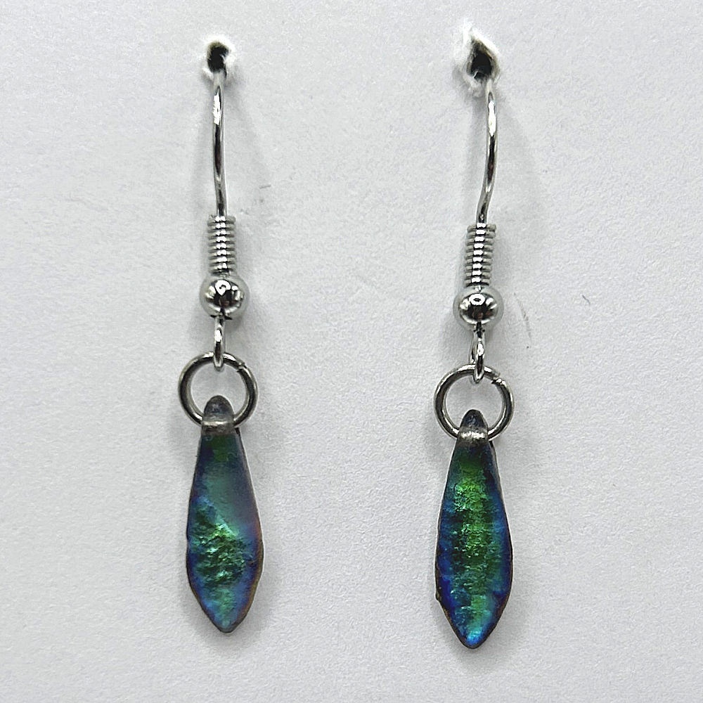 Blue-Green Small Spike Earrings