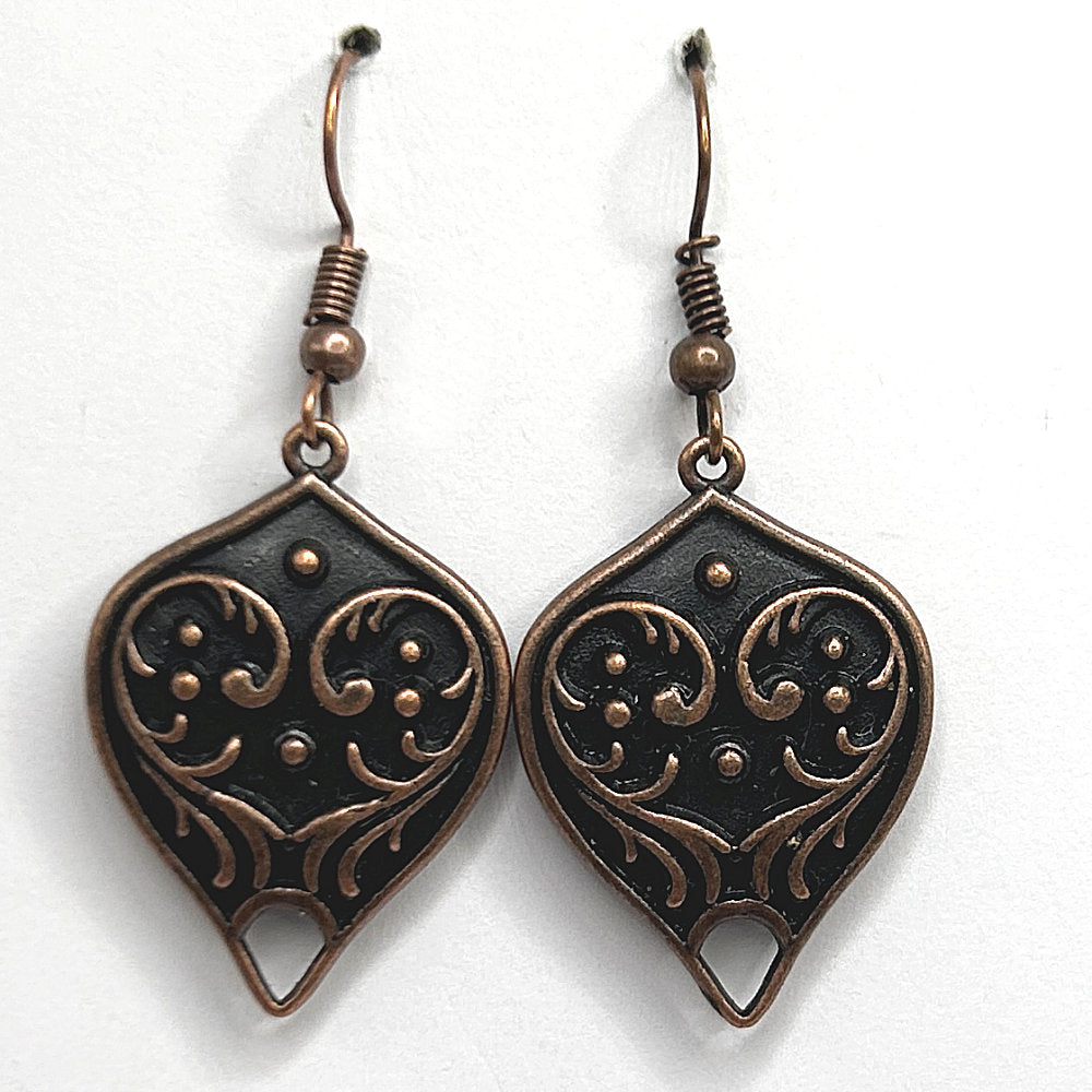 Copper Inverted Teardrop Earrings