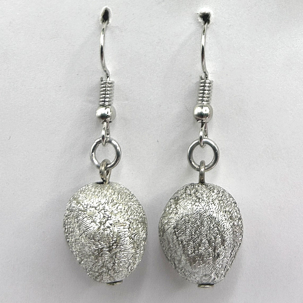 Silver Glittery Chunk Earrings
