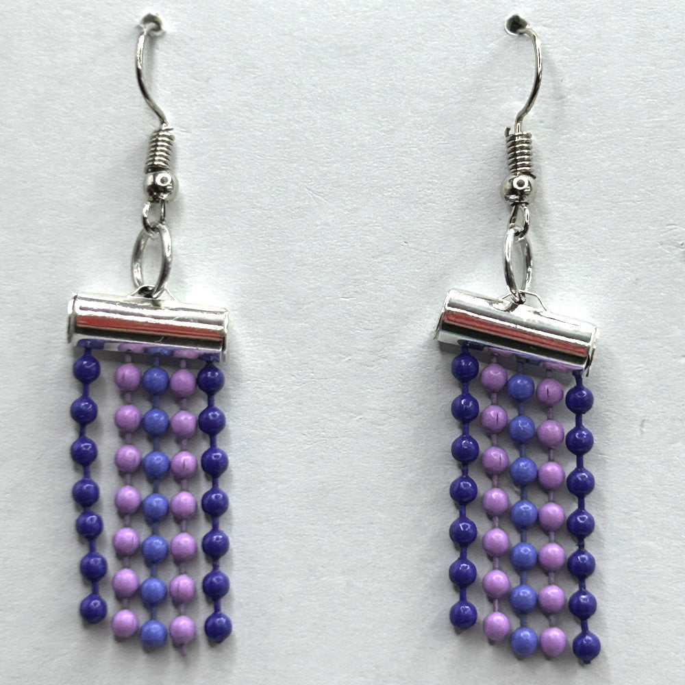 Mixed Purple Ball Chain Earrings