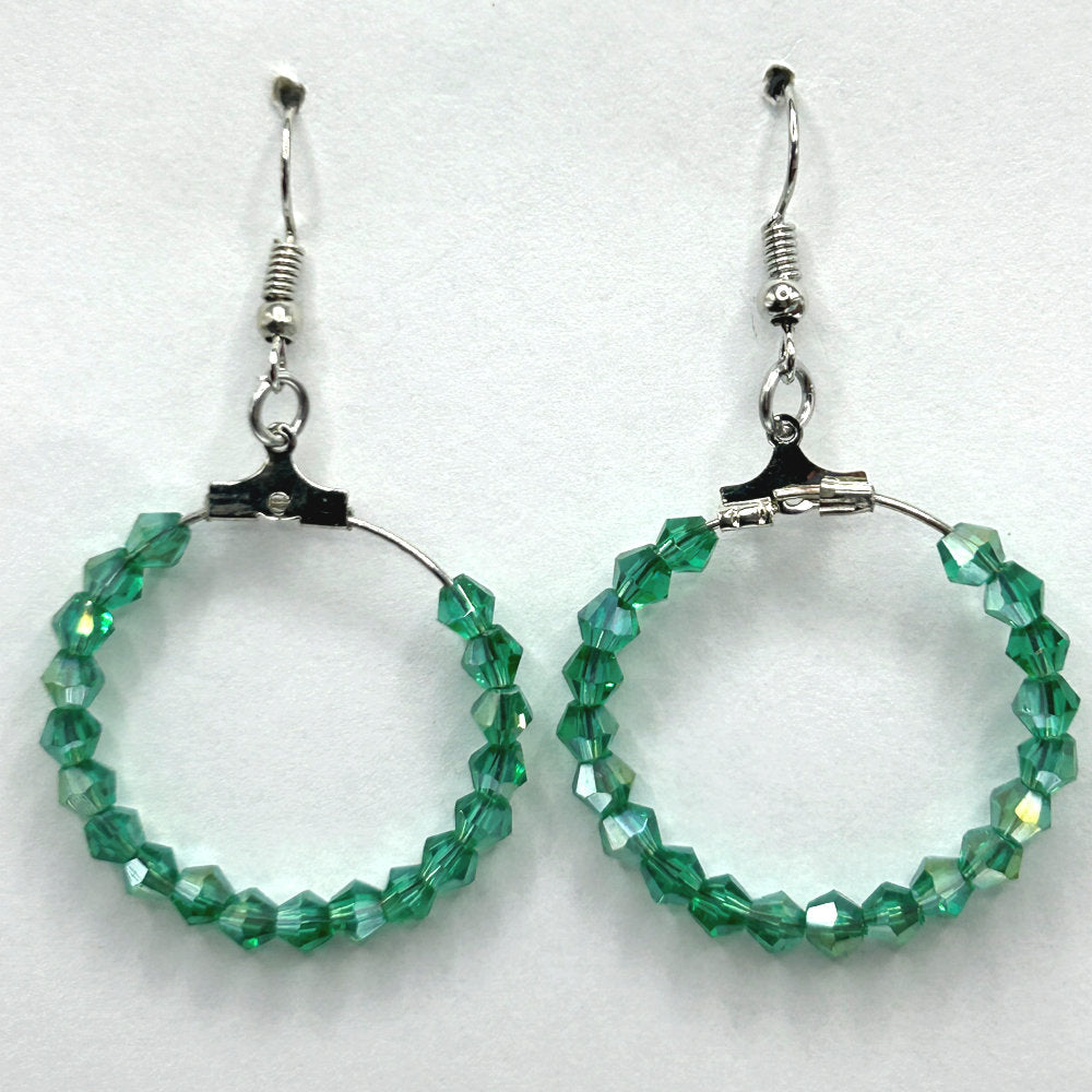 Blue-Green Medium Loop Earrings