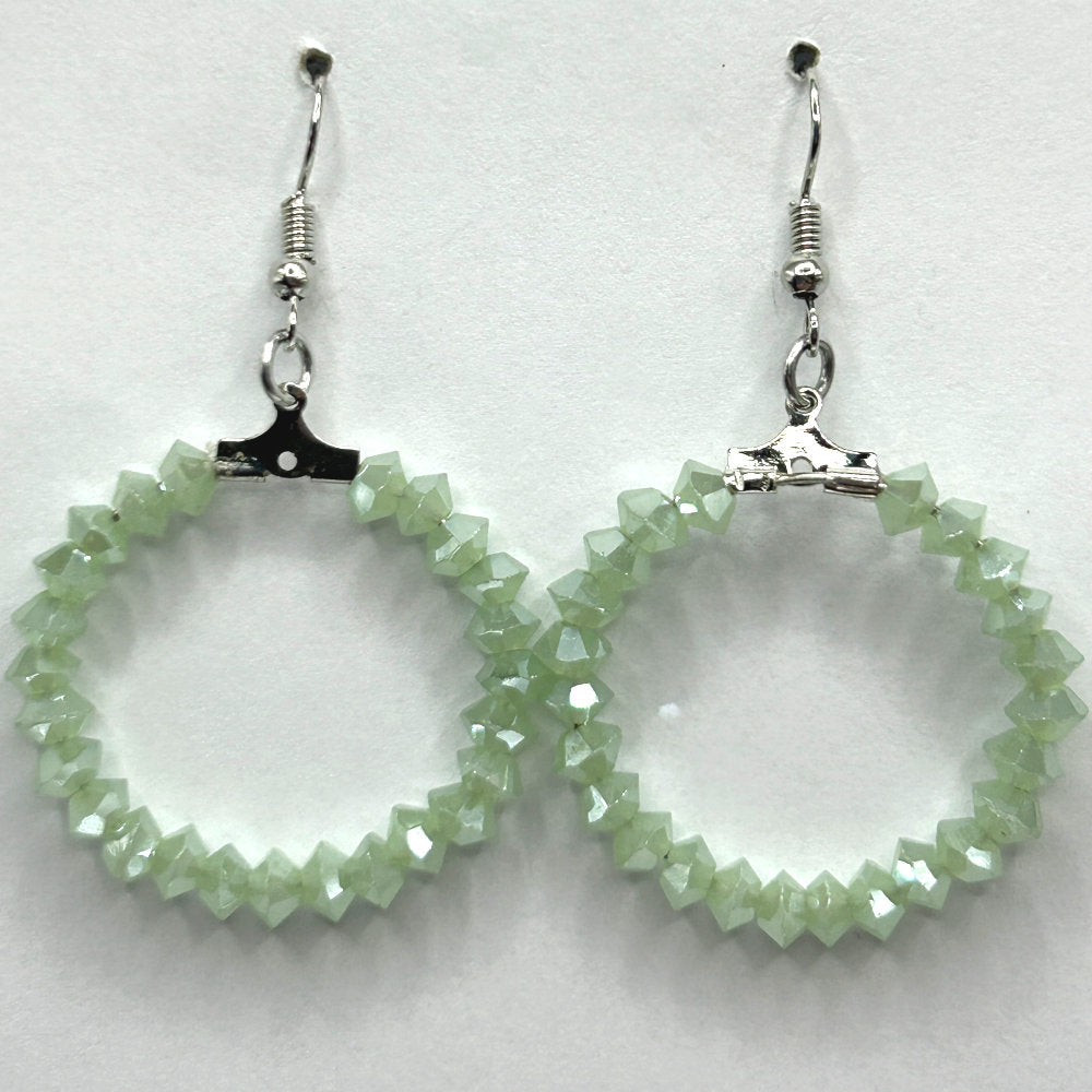 Pale Green Small Loop Earrings