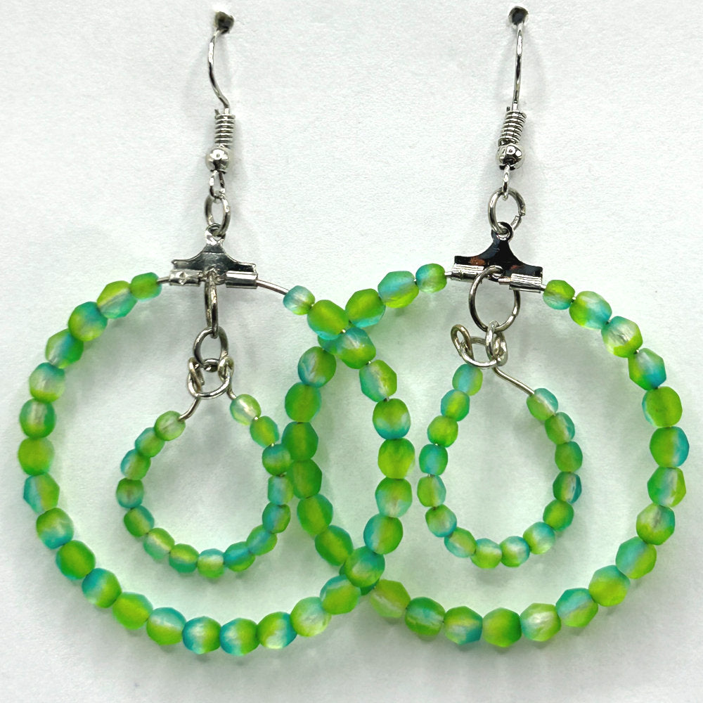 Czech Glass Double Loop Earrings
