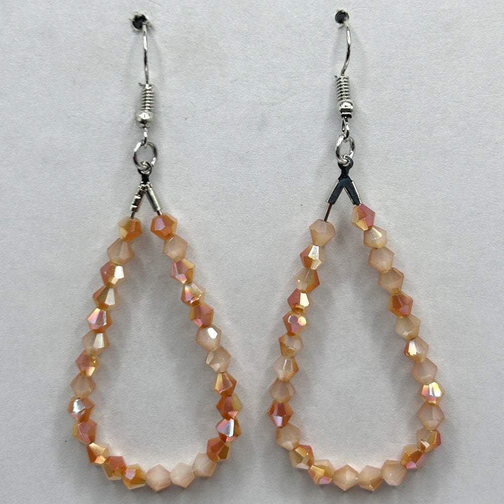 Peaches and Cream Teardrop Loop Earrings