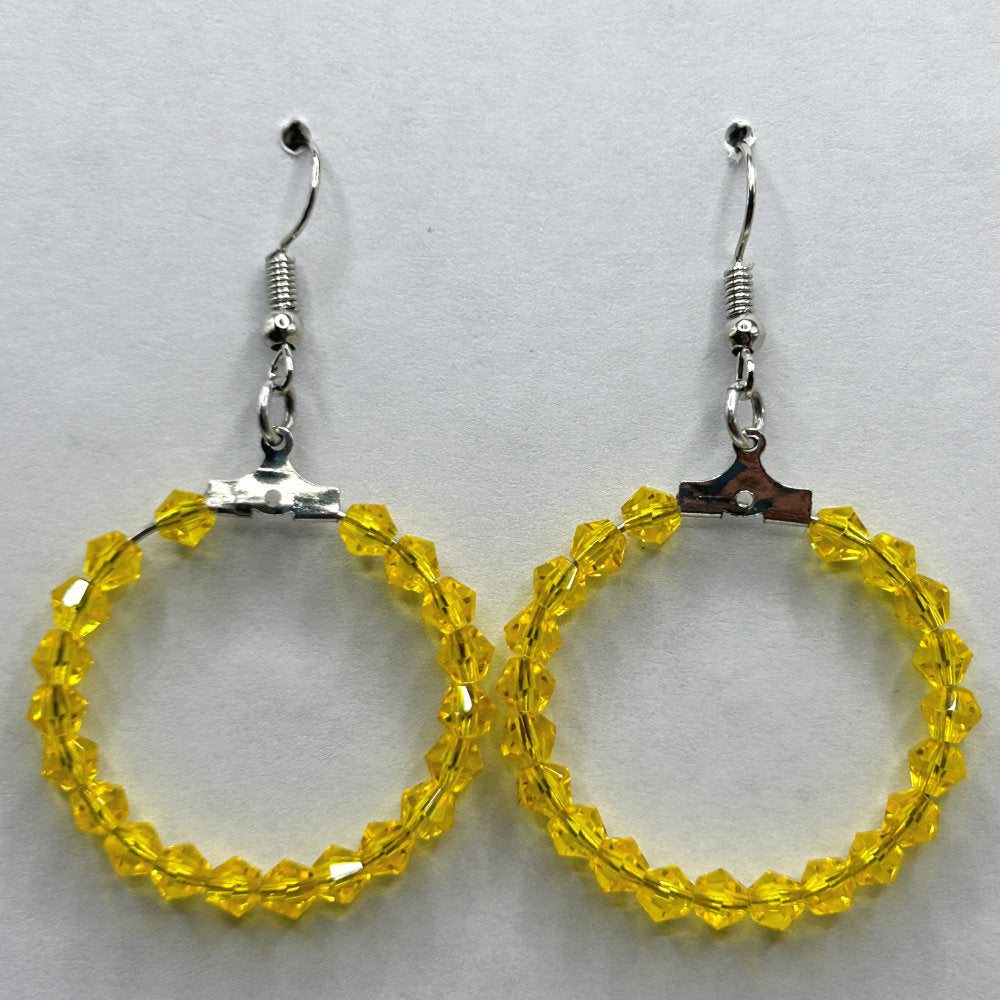 Yellow Medium Loop Earrings