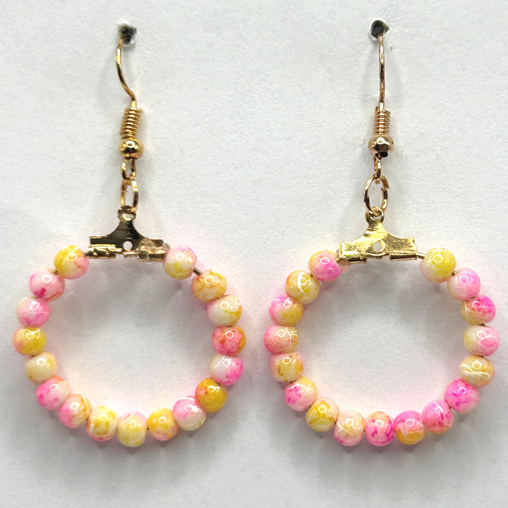 Clouded Pink Small Loop Earrings