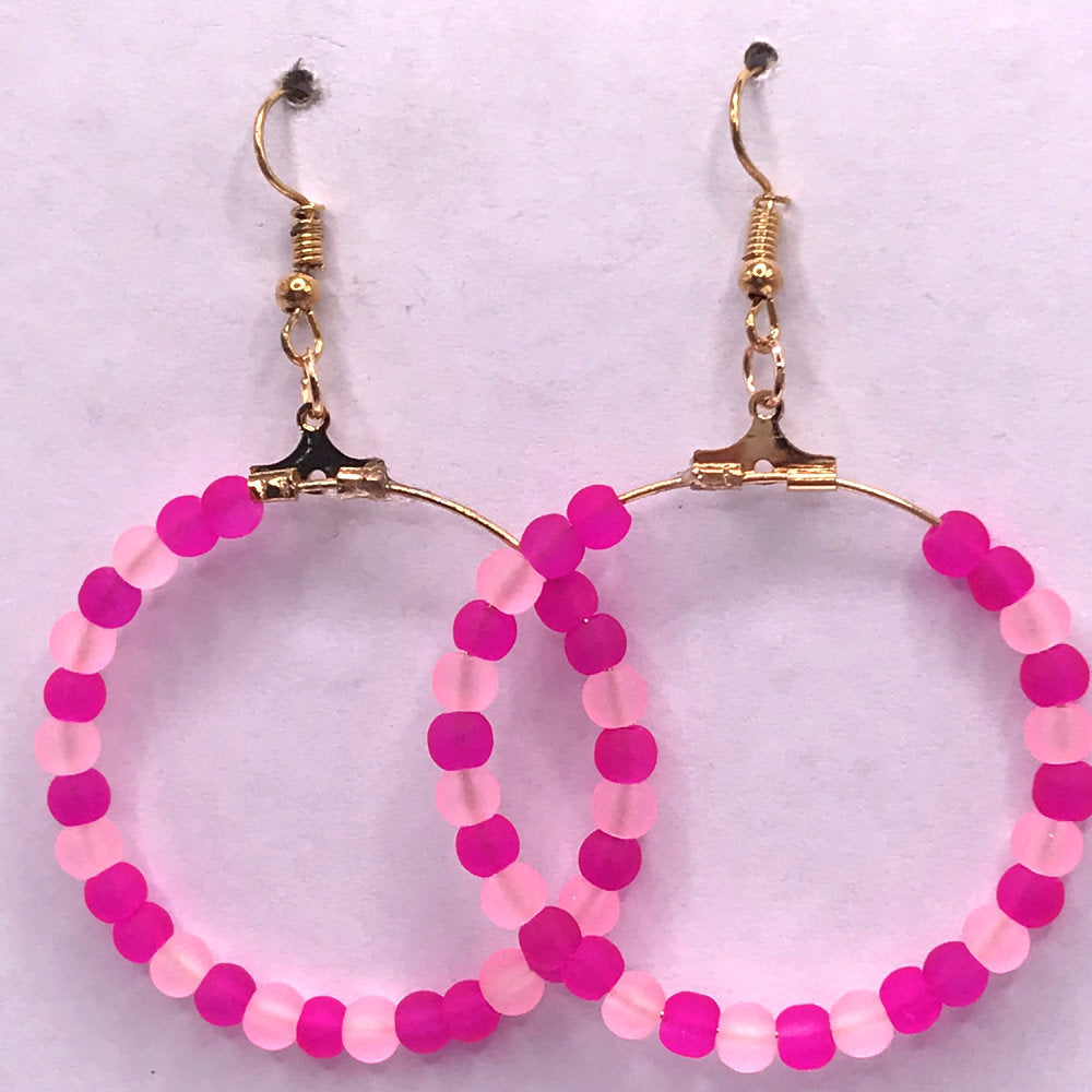 Light and Bright Pink Large Loop Earrings