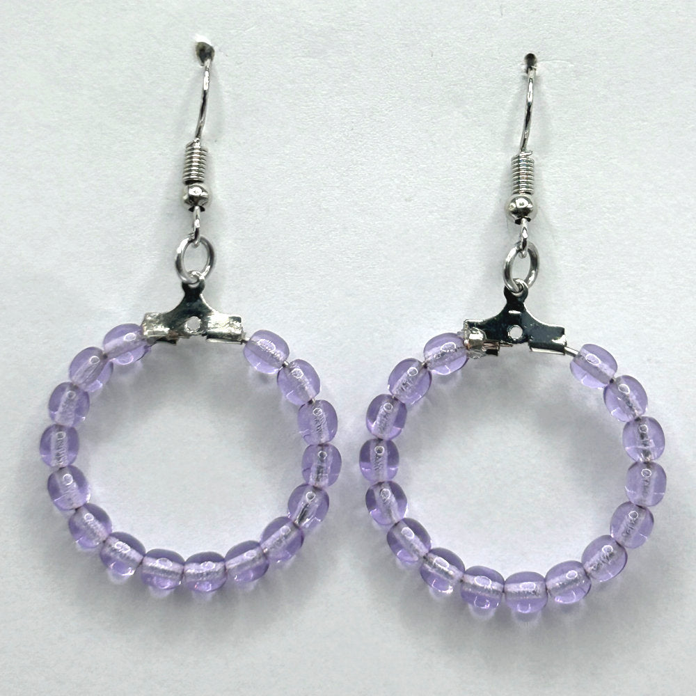 Small Lavender Loop Earrings