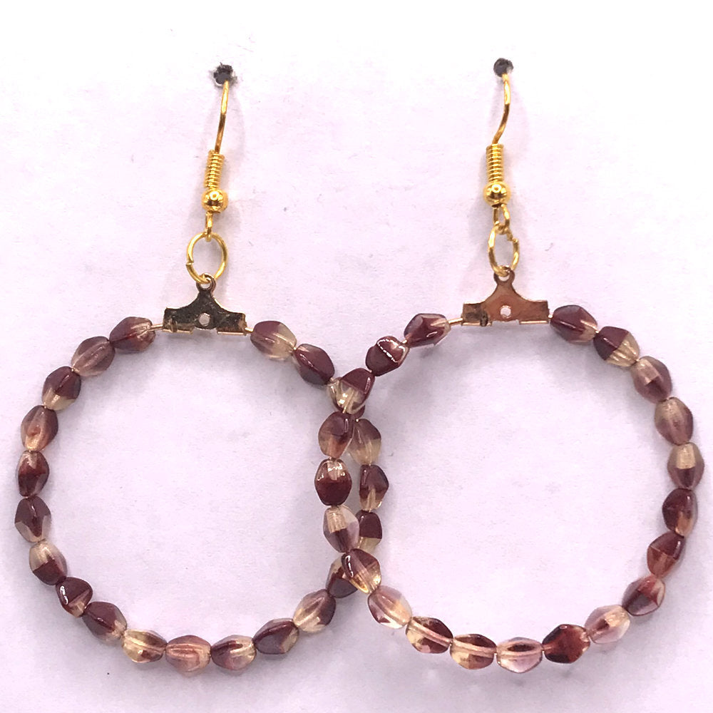 Root Beer Float Large Loop Earrings