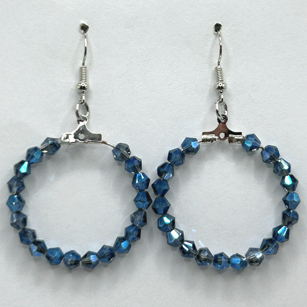 Deep Blue Medium Loop Earrings