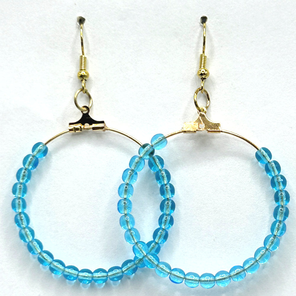 Sky Blue Large Loop Earrings