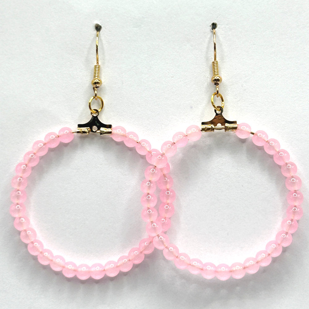 Light Pink Semi-Opaque Large Loop Earrings
