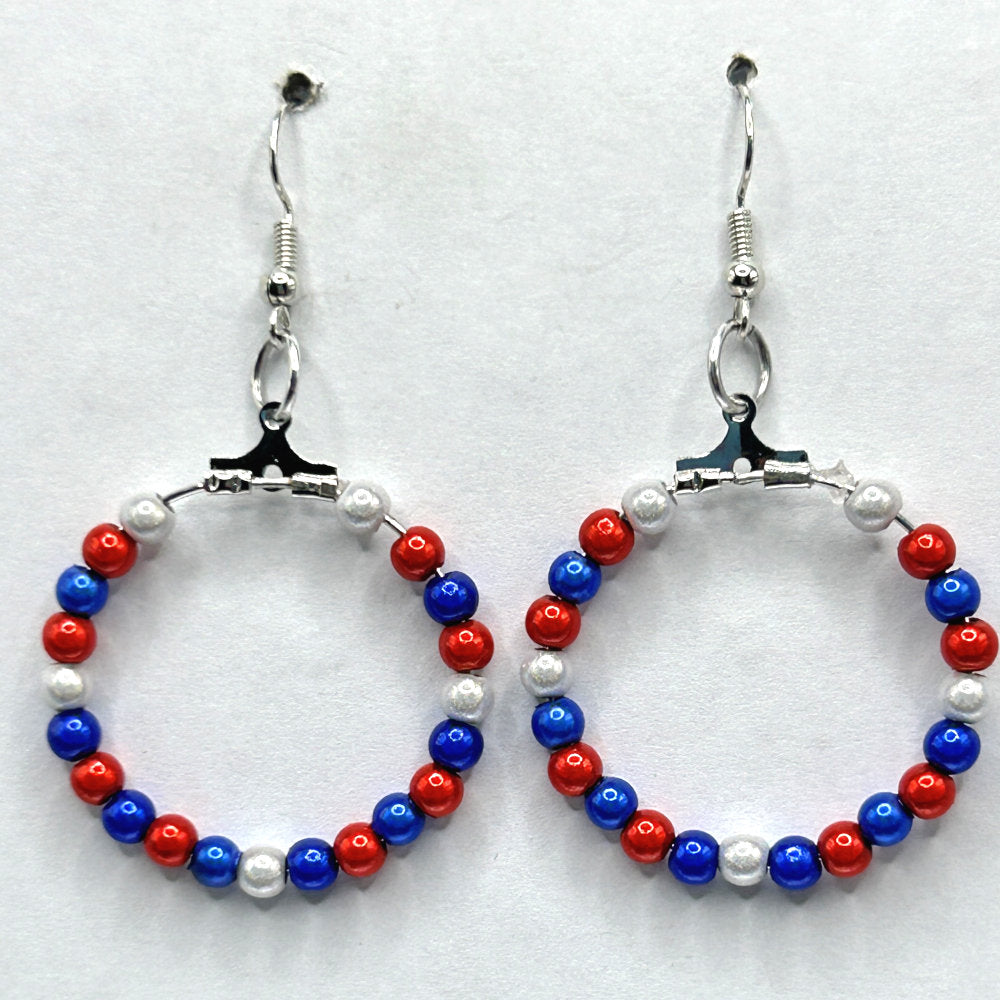 Patriotic Medium Loop Earrings