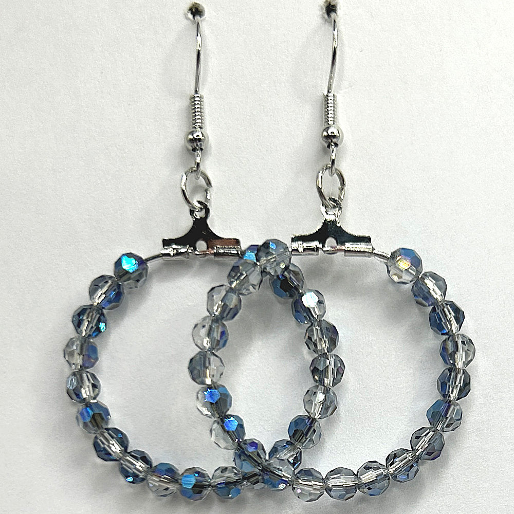 Medium Loop Earrings with Multi-Sparkle Beads