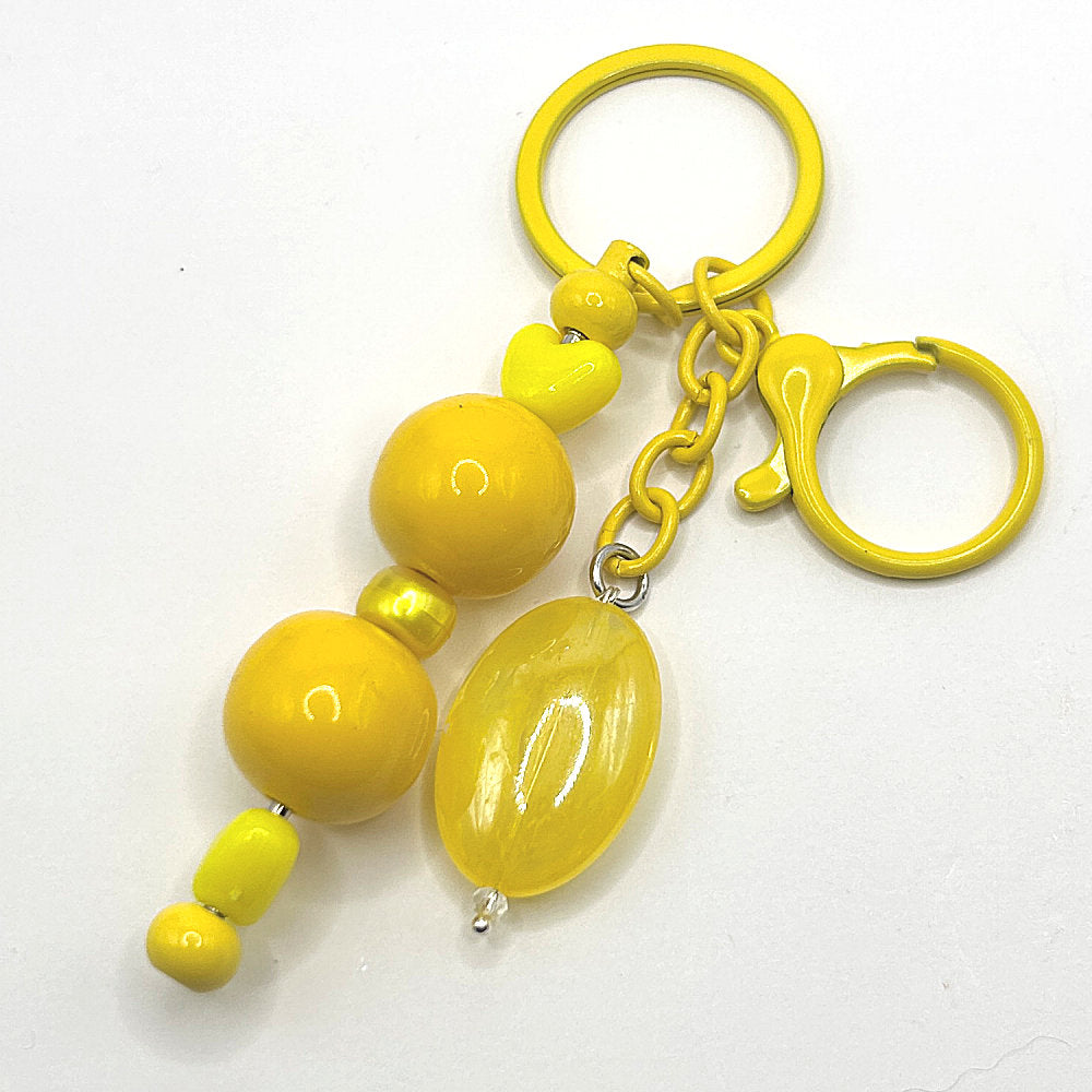 Keyring with Yellow Beads
