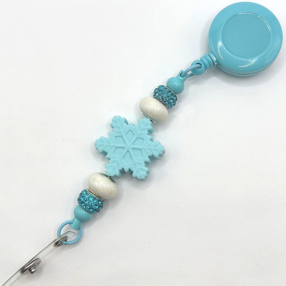 Light Blue Snowflake Badge Reel Clip