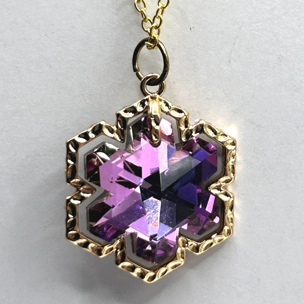 Purple-Blue Snowflake Pendant Necklace
