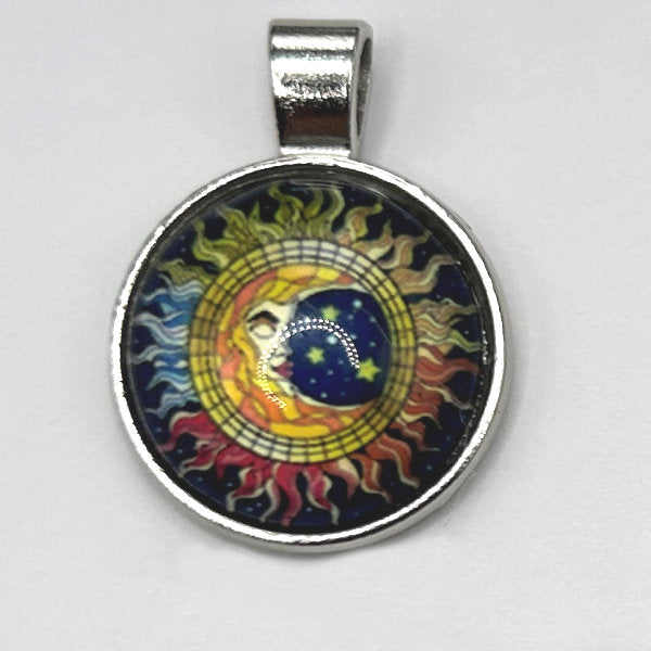 Glass Cabochon Pendant Necklace - Celestial