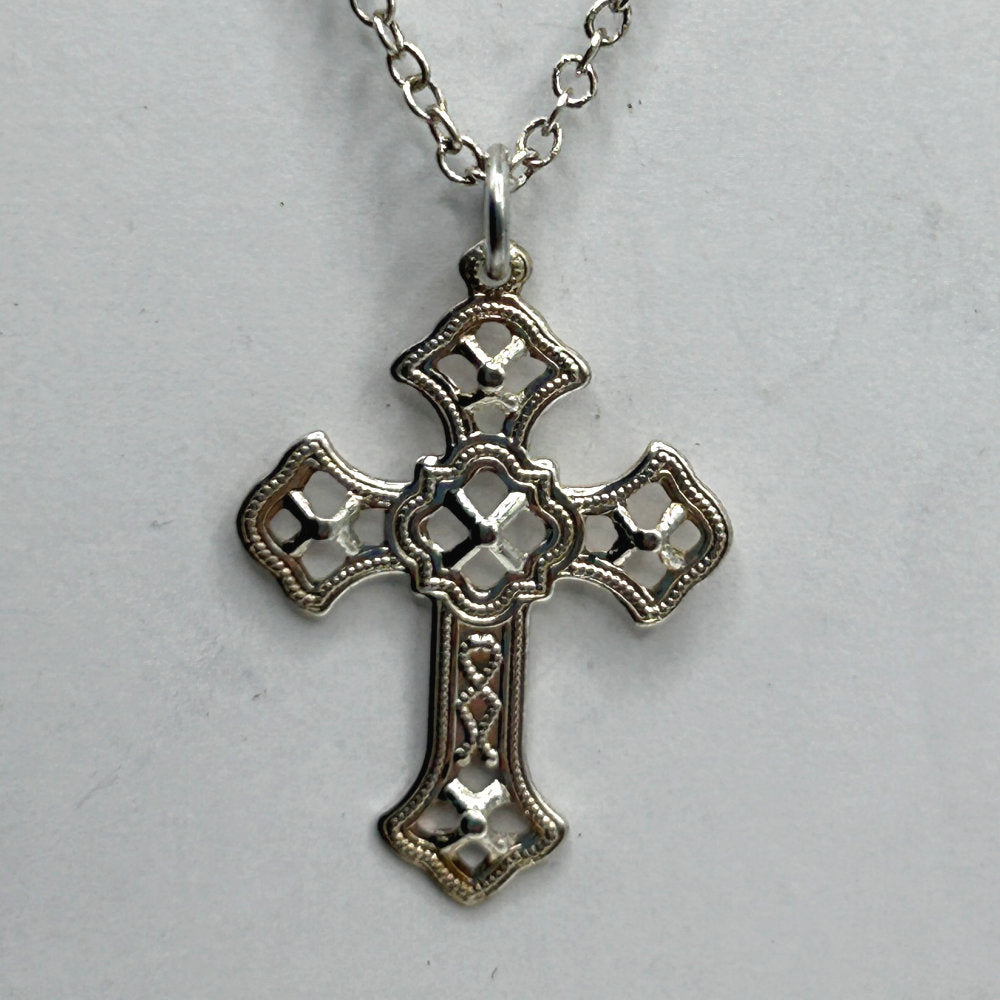Small Lightweight Ornate Cross Pendant