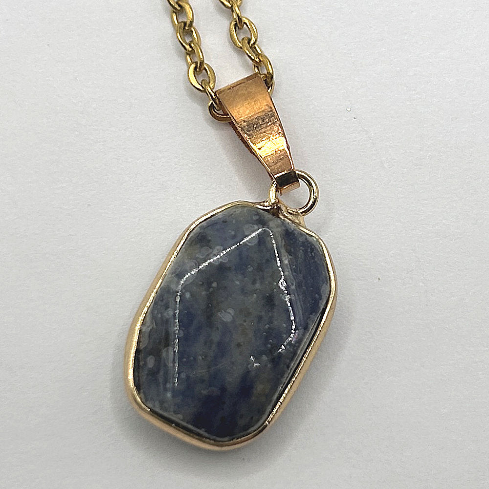 Blue Stone Nugget Pendant