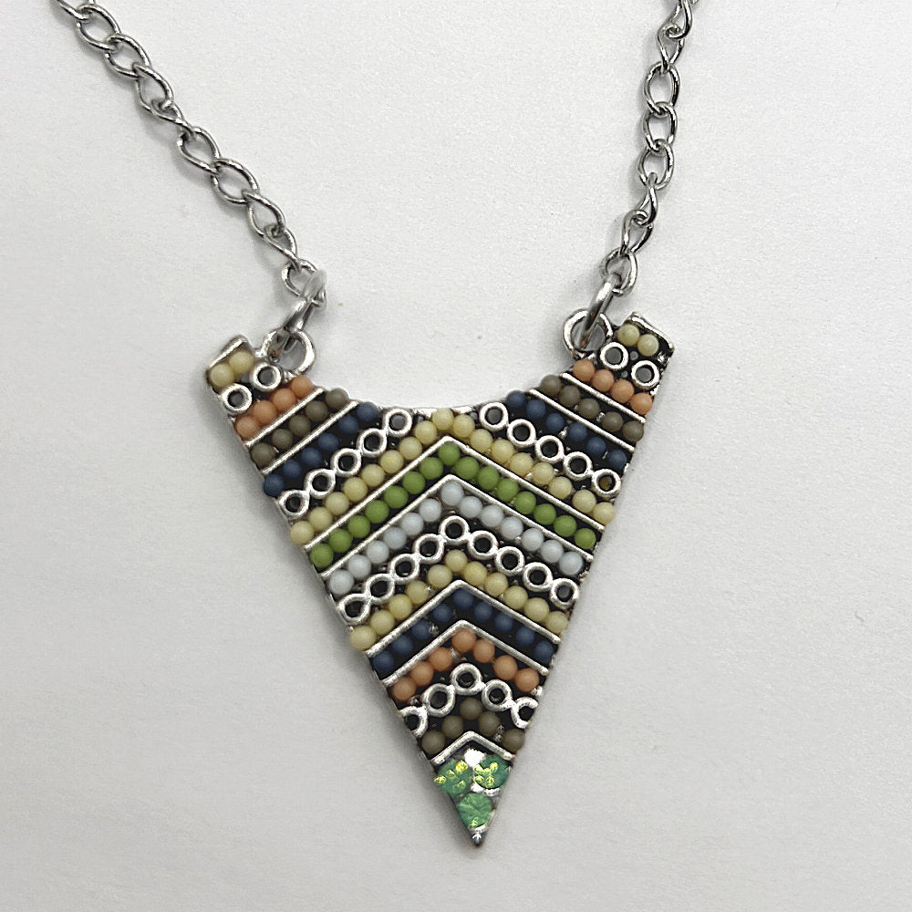 Multicolor Inverted Triangle Pendant
