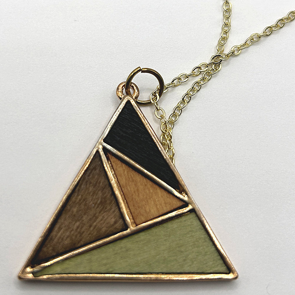 Multicolor Geometric Triangle Pendant